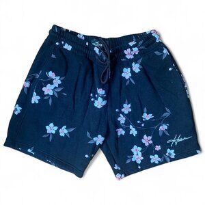 Hollister Y2K Fleece Lined Black Floral Sweat Shorts S Comfy lounge athleisure